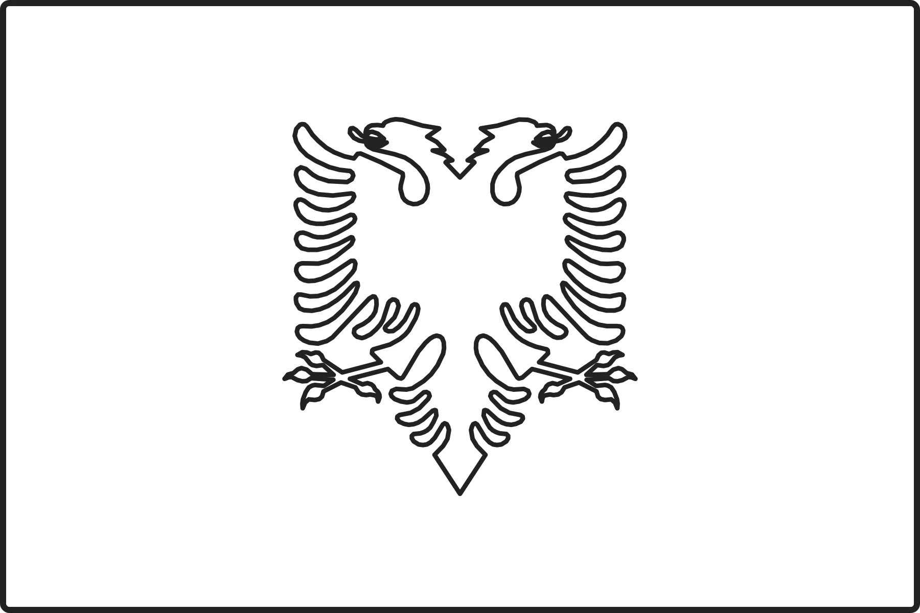 Free printable Albania flag colouring page outline