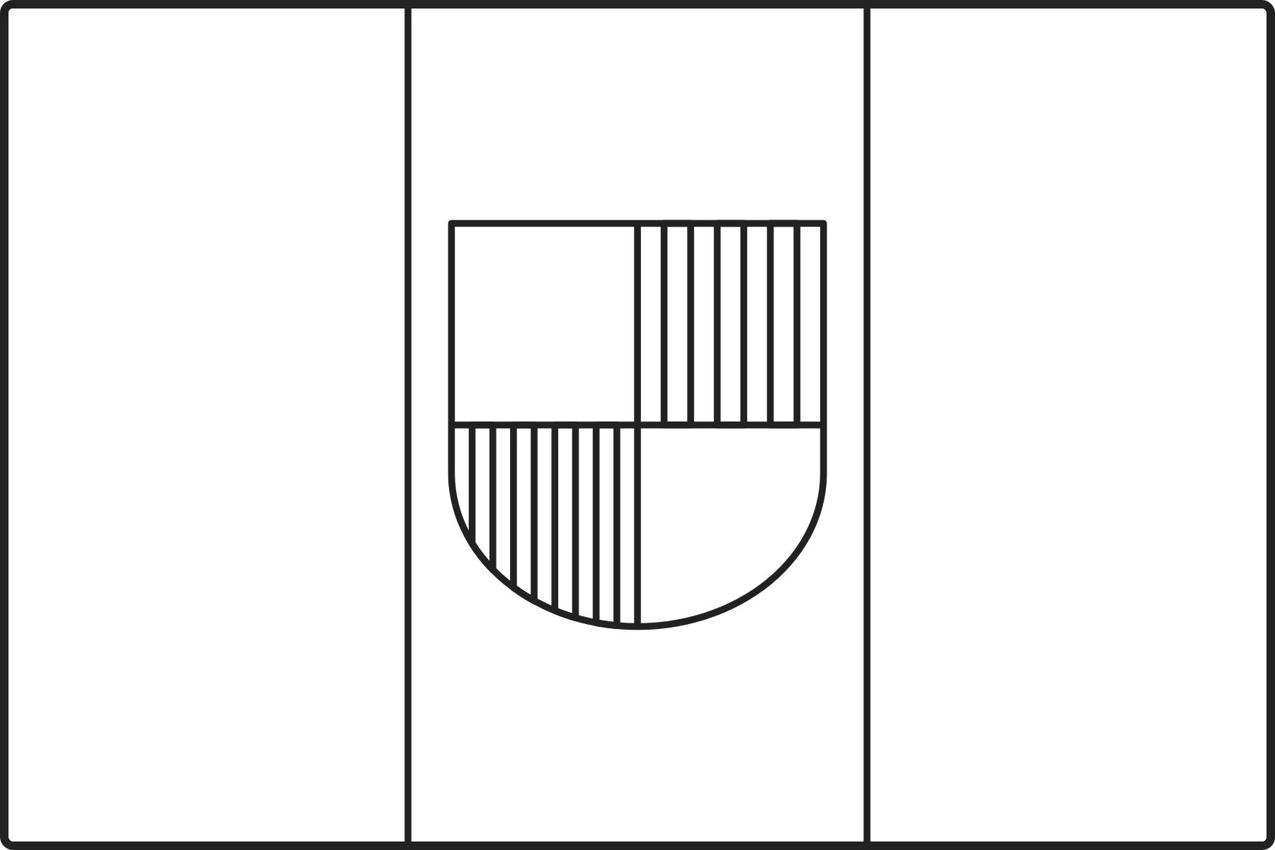 Free printable Andorra flag colouring page outline