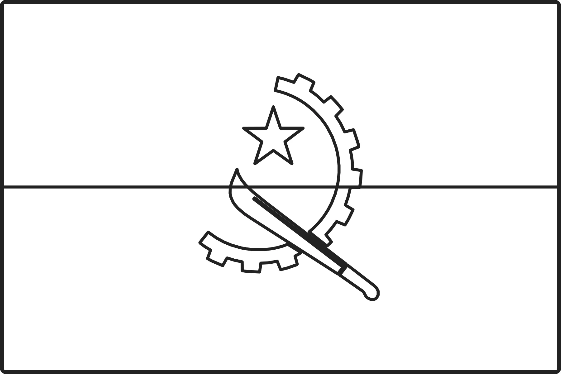 Free printable Angola flag colouring page outline