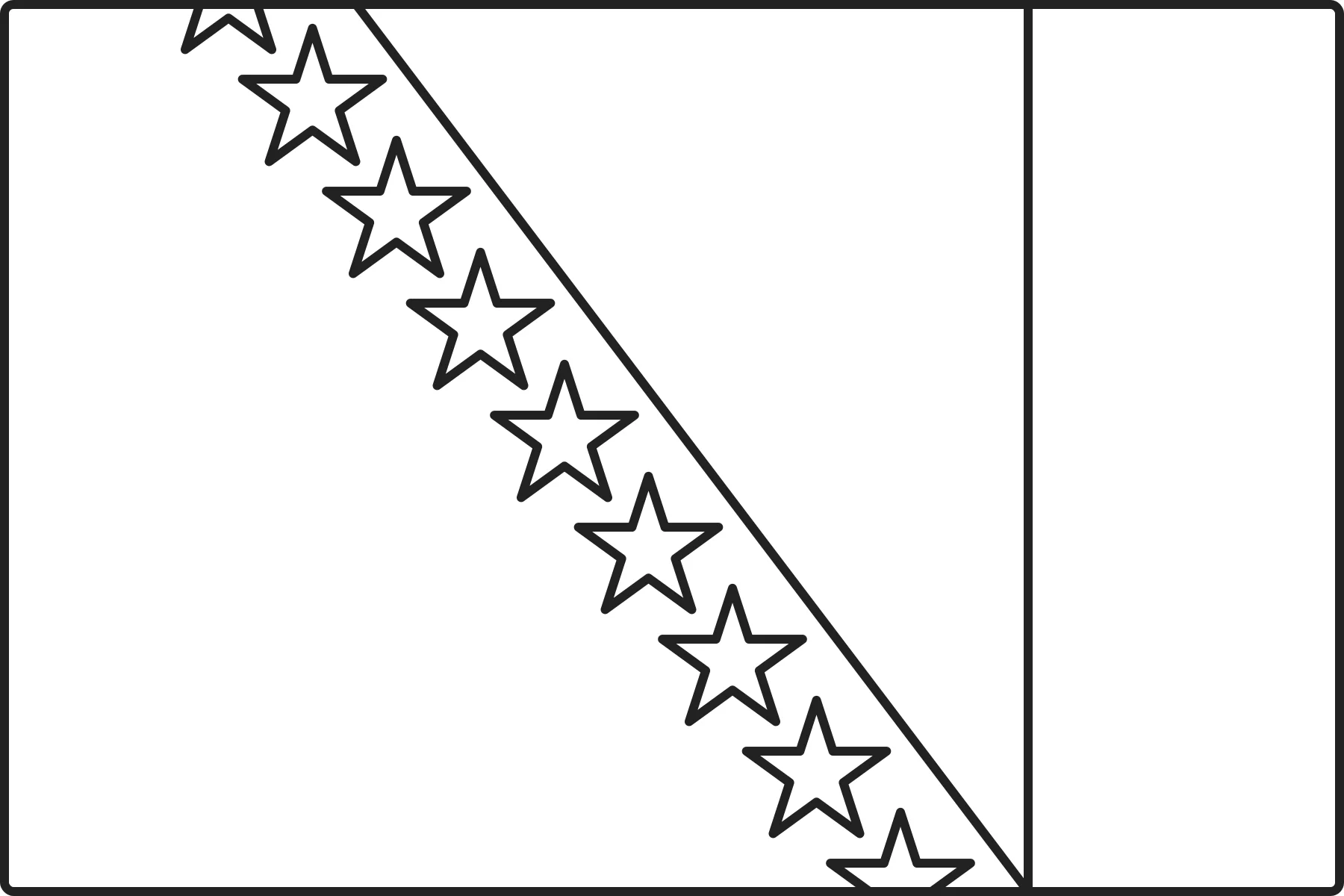 Free printable Bosnia and Herzegovina flag colouring page outline