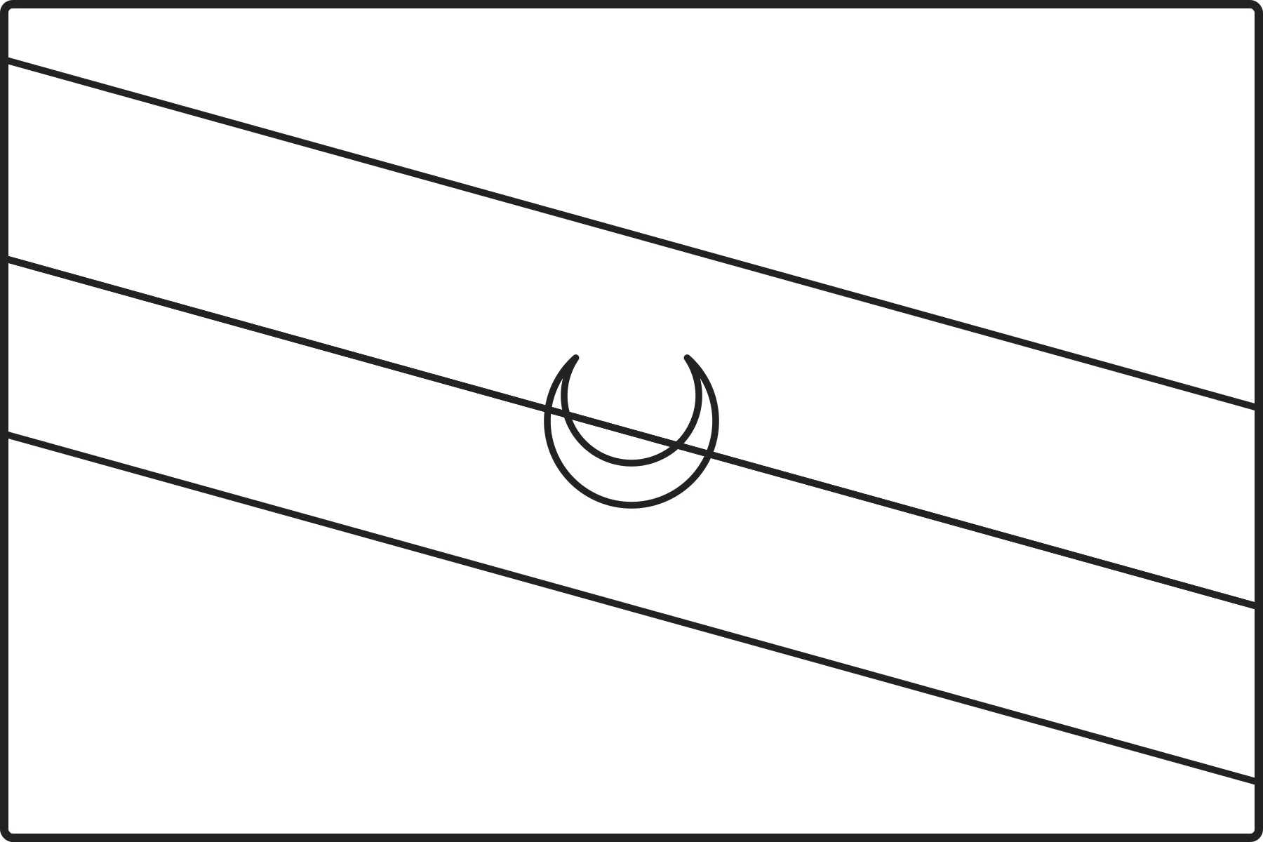Free printable Brunei flag colouring page outline