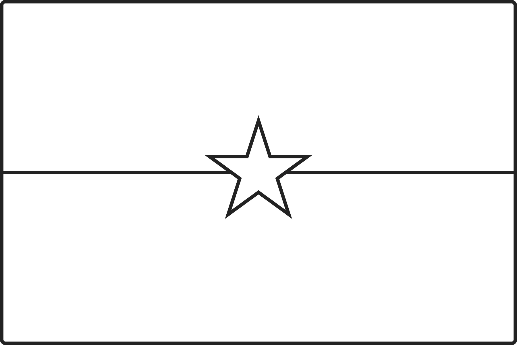 Free printable Burkina Faso flag colouring page outline