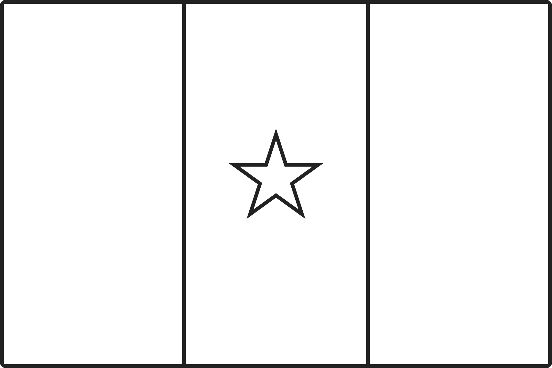 Free printable Cameroon flag colouring page outline
