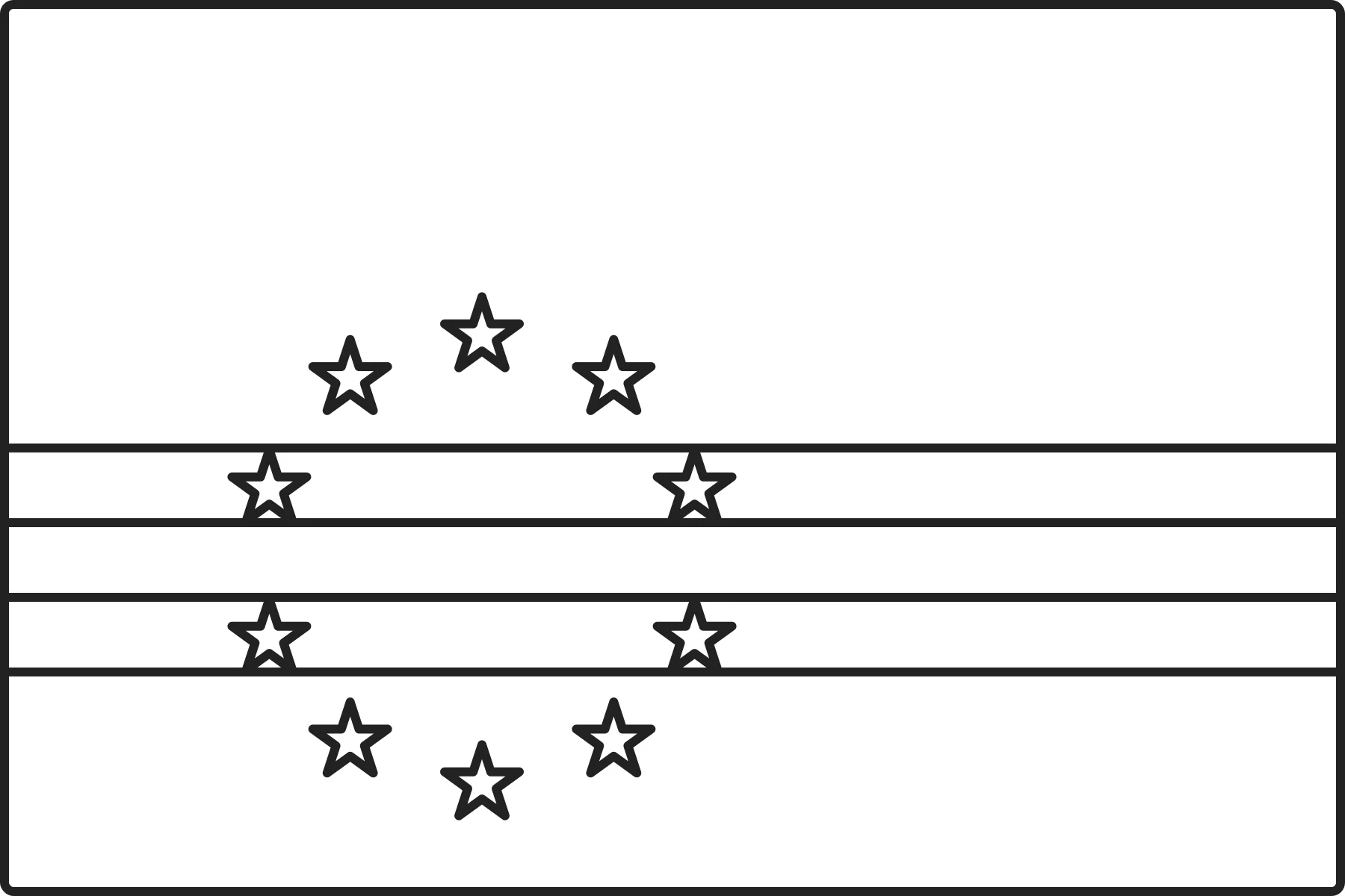 Free printable Cape Verde flag colouring page outline
