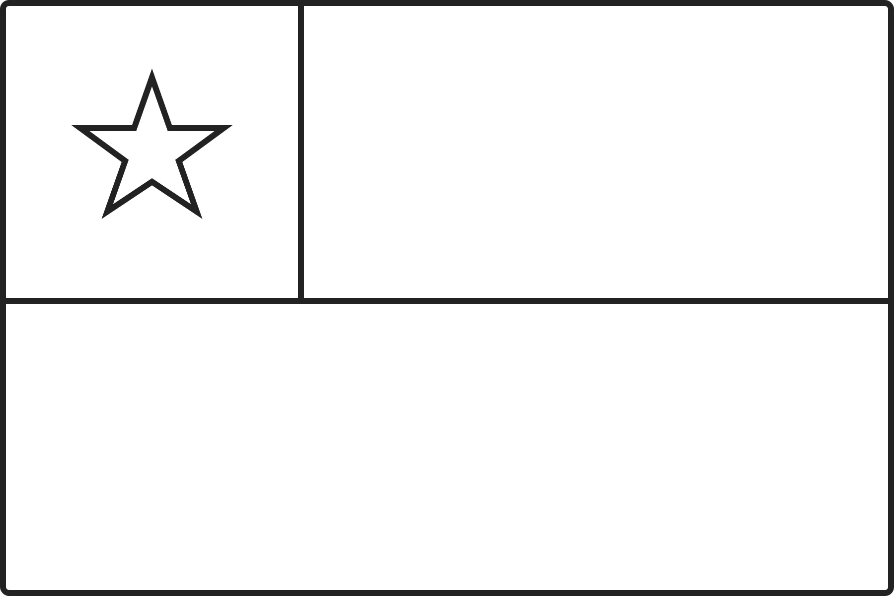 Free printable Chile flag colouring page outline