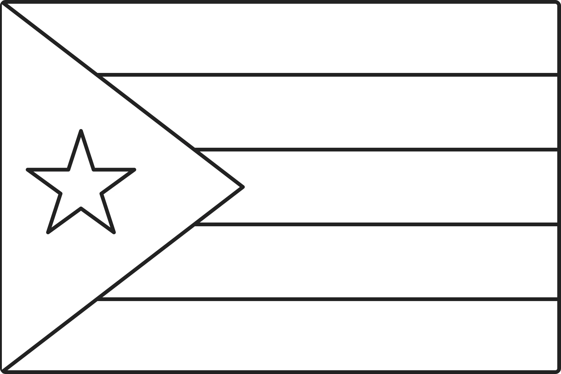 Free printable Cuba flag colouring page outline