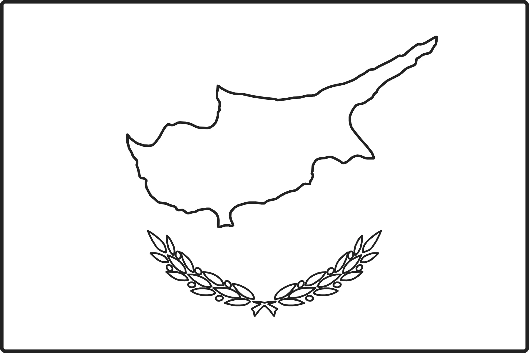 Free printable Cyprus flag colouring page outline