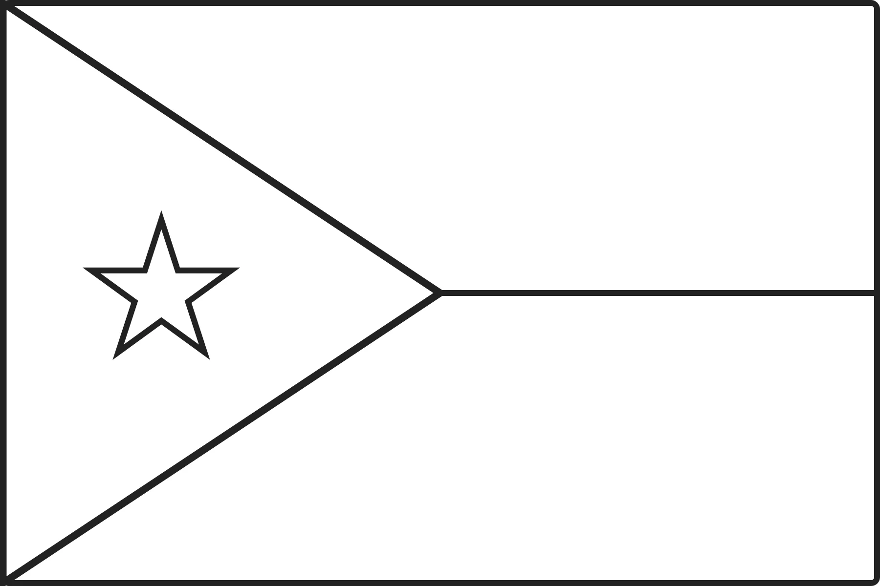 Free printable Djibouti flag colouring page outline