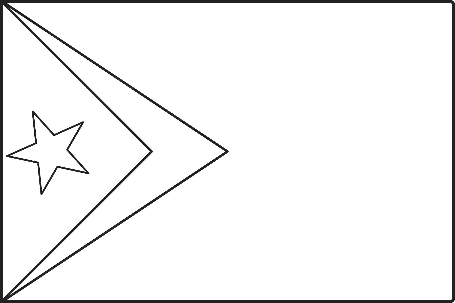 Free printable East Timor flag colouring page outline