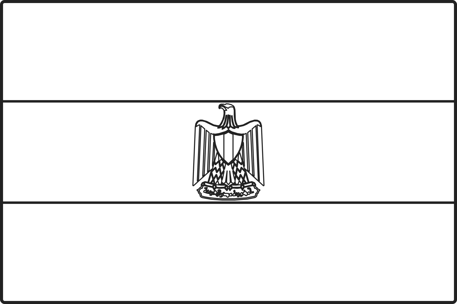 Free printable Egypt flag colouring page outline