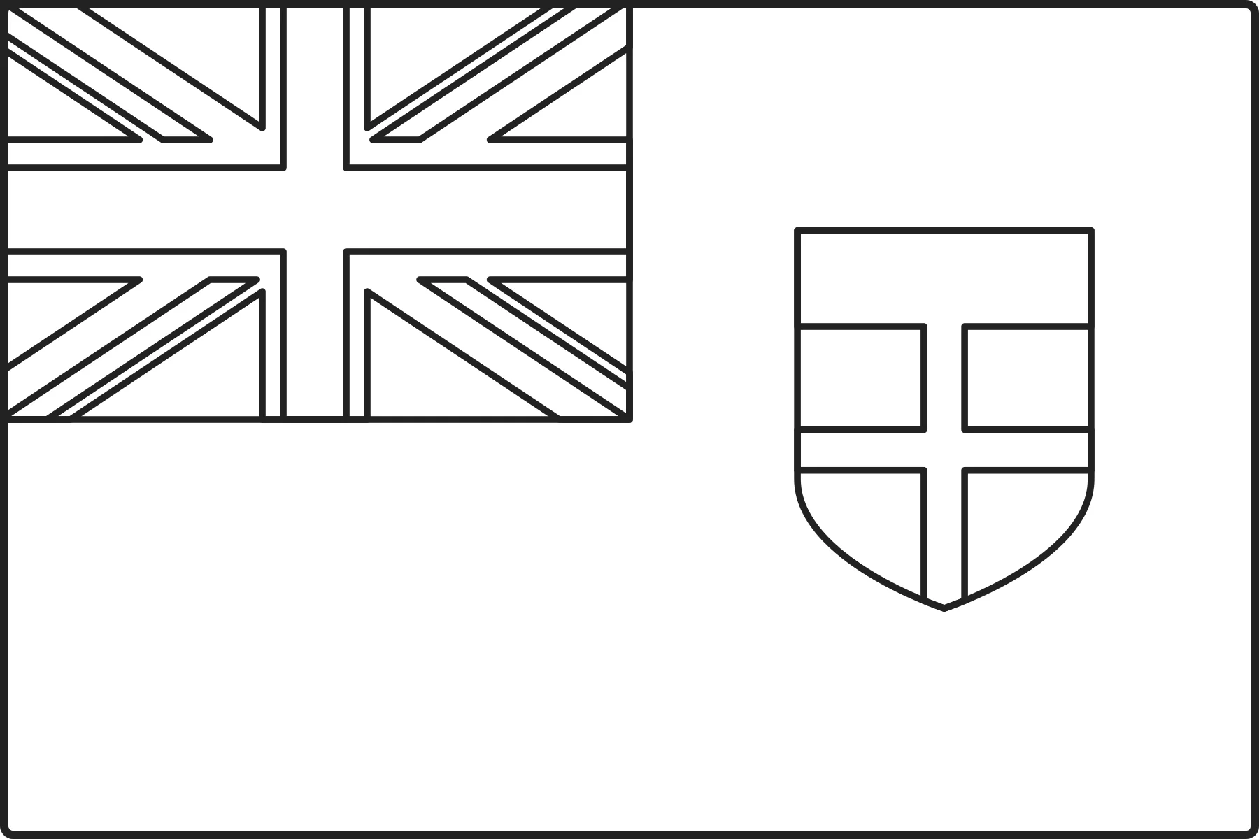Free printable Fiji flag colouring page outline