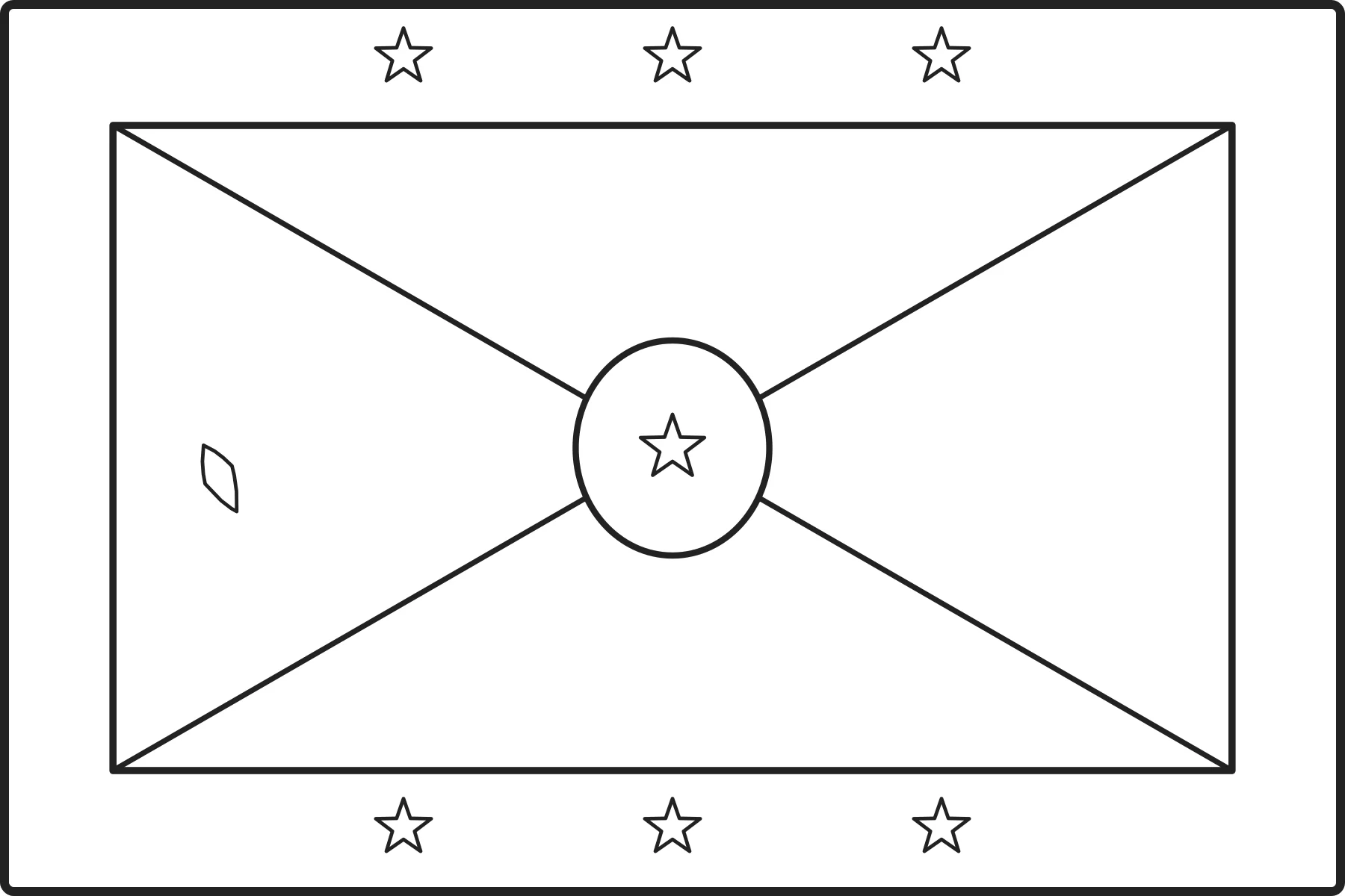 Free printable Grenada flag colouring page outline
