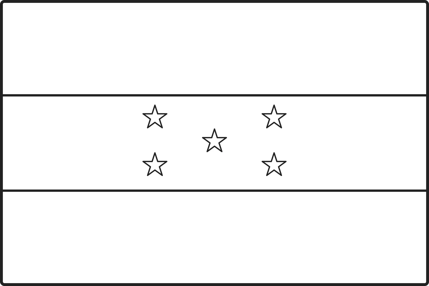 Free printable Honduras flag colouring page outline