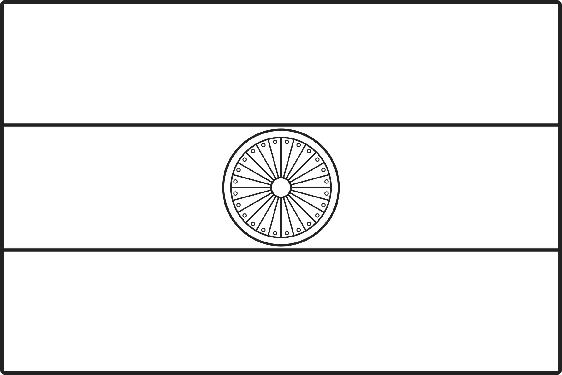 Free printable India flag colouring page outline