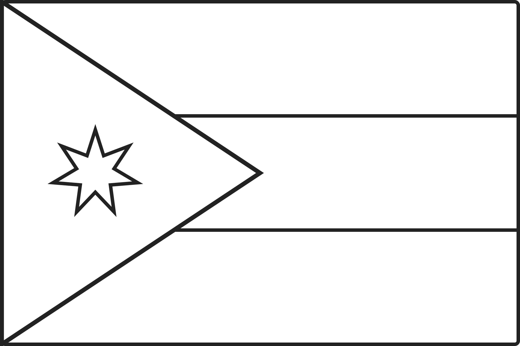 Free printable Jordan flag colouring page outline