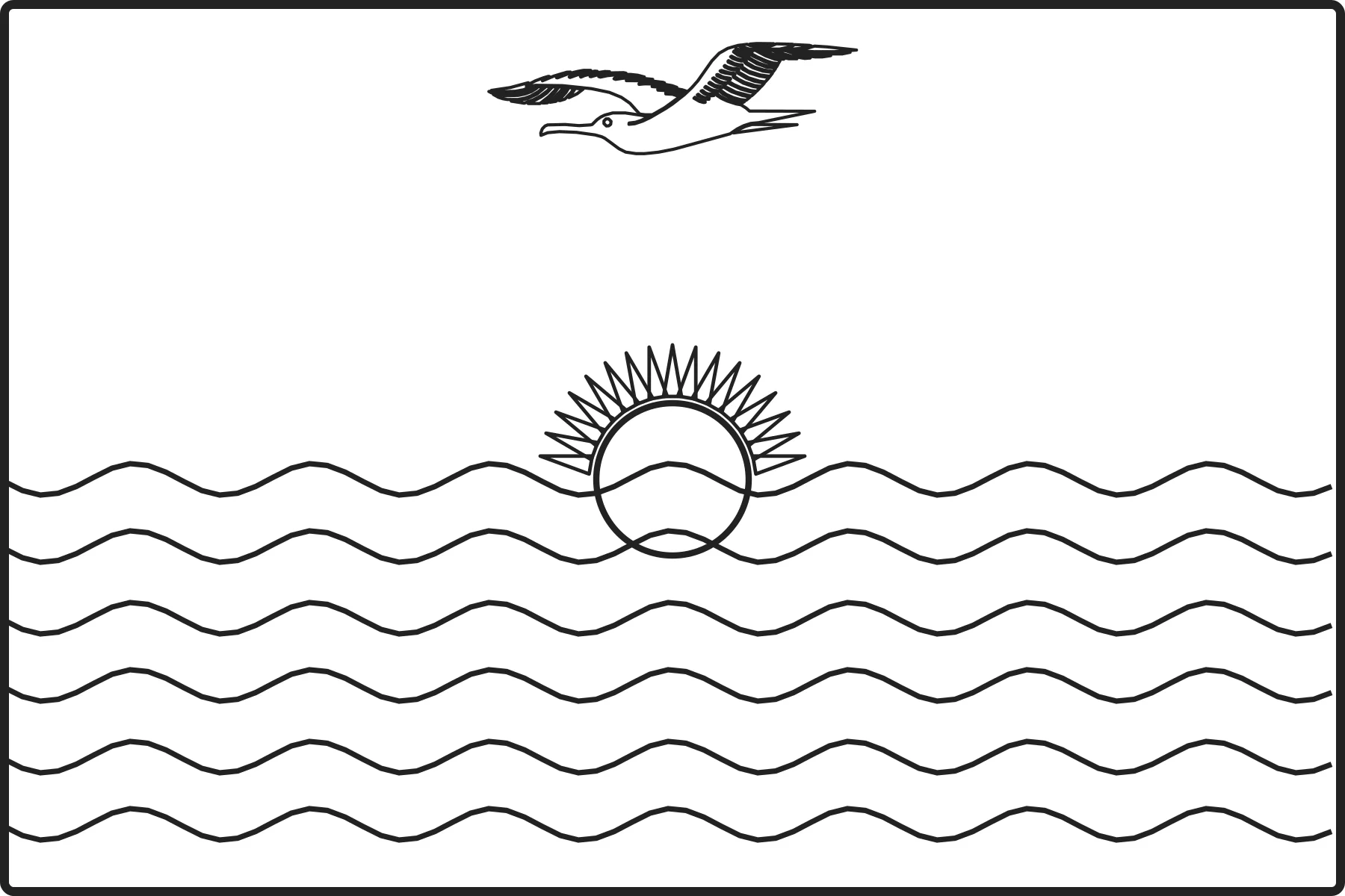 Free printable Kiribati flag colouring page outline