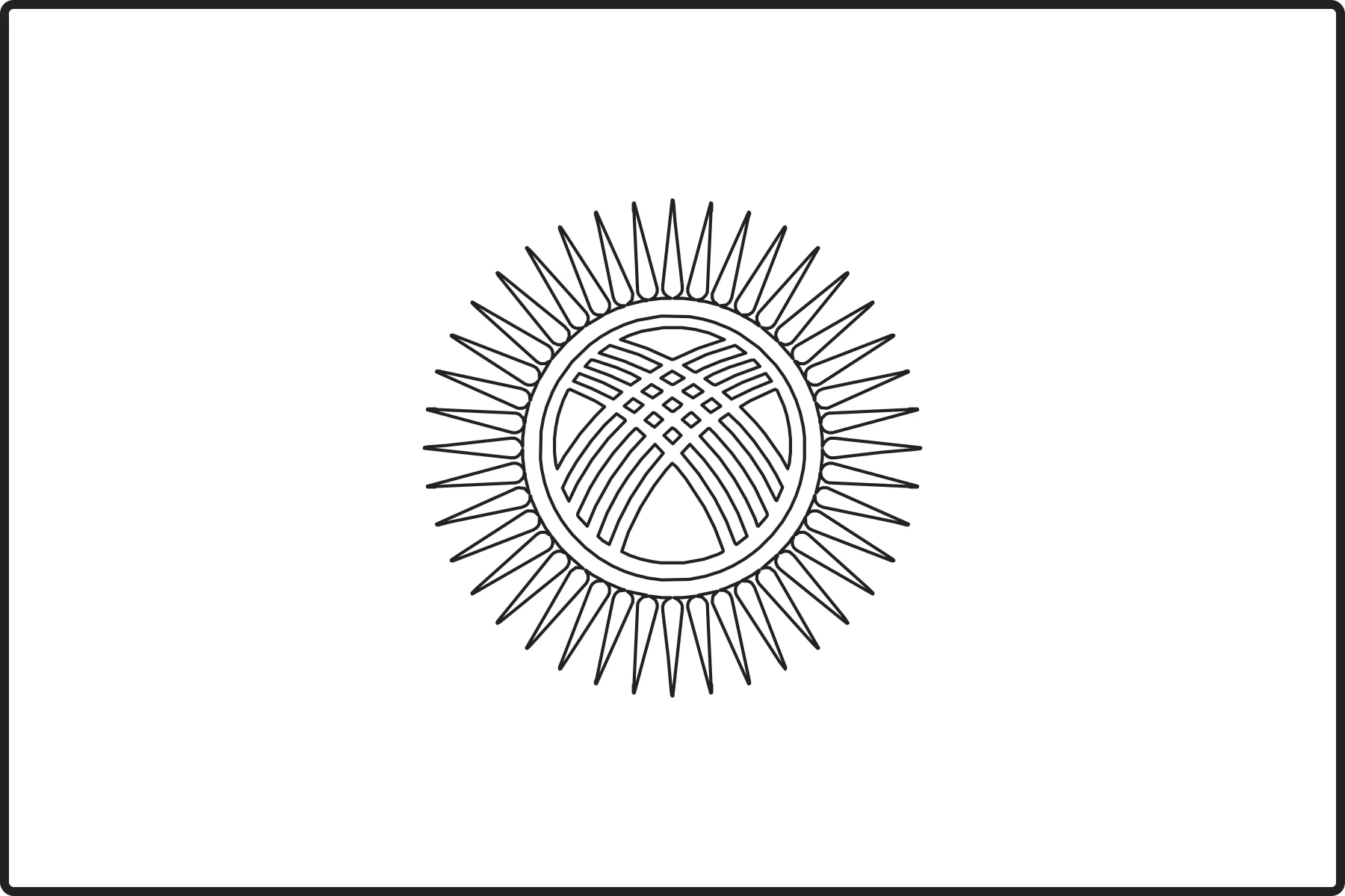 Free printable Kyrgyzstan flag colouring page outline