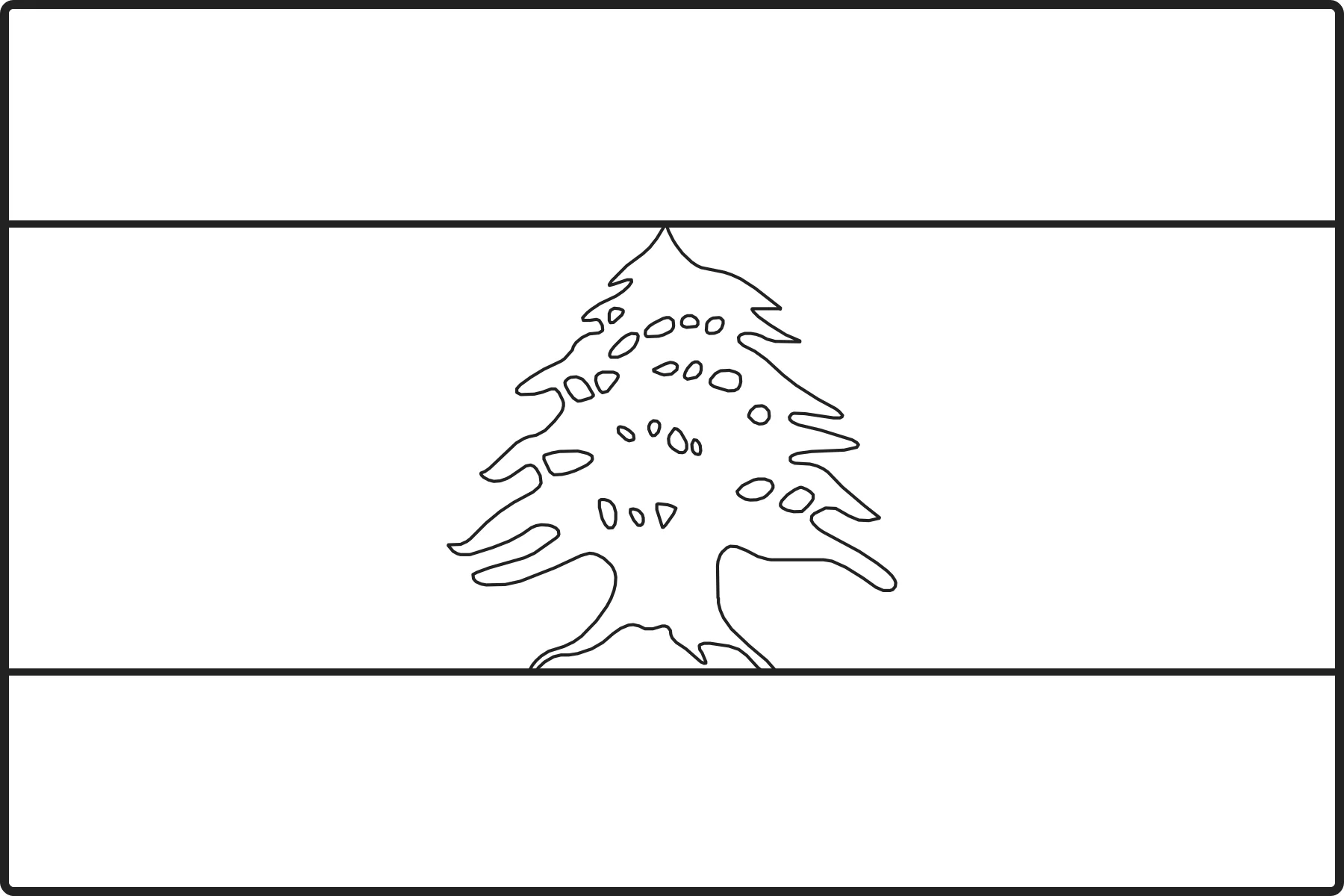Free printable Lebanon flag colouring page outline