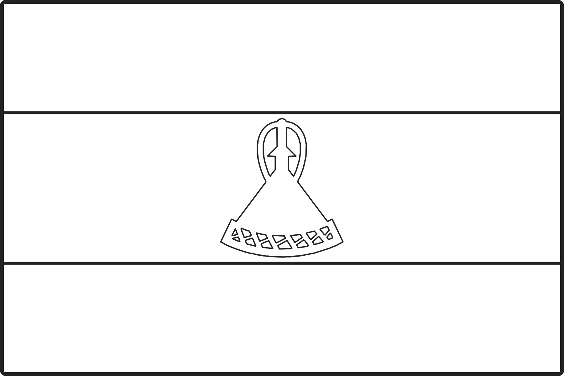 Free printable Lesotho flag colouring page outline