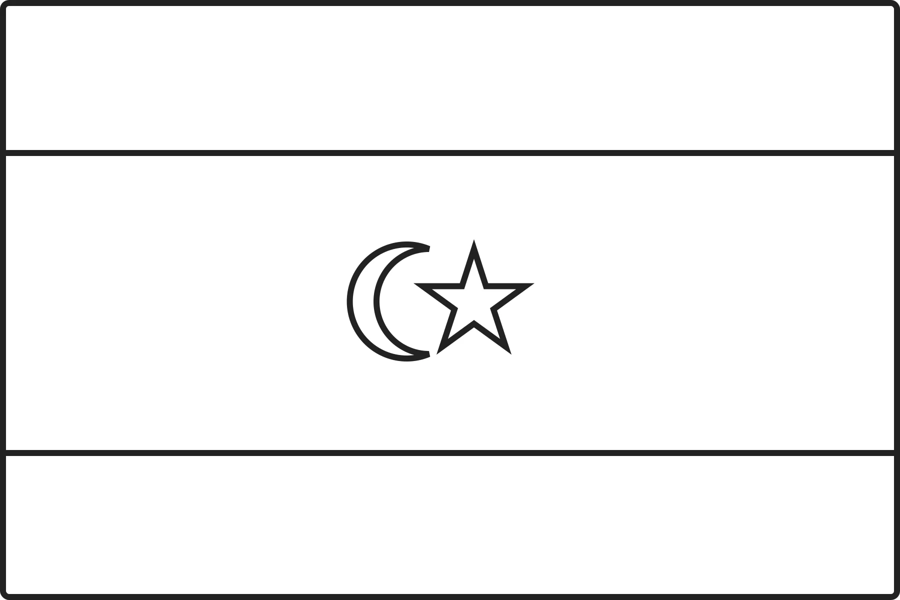 Free printable Libya flag colouring page outline