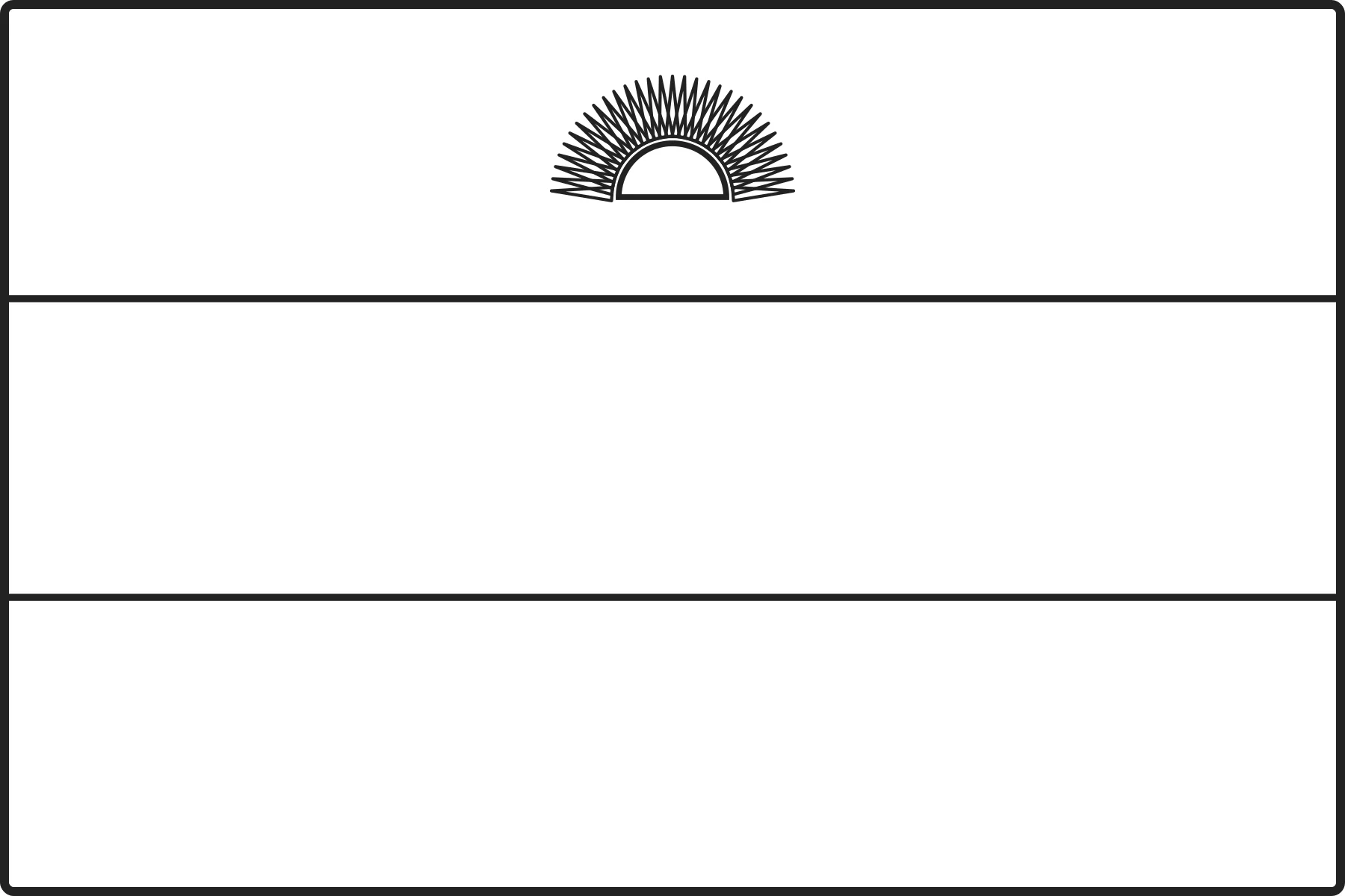 Free printable Malawi flag colouring page outline