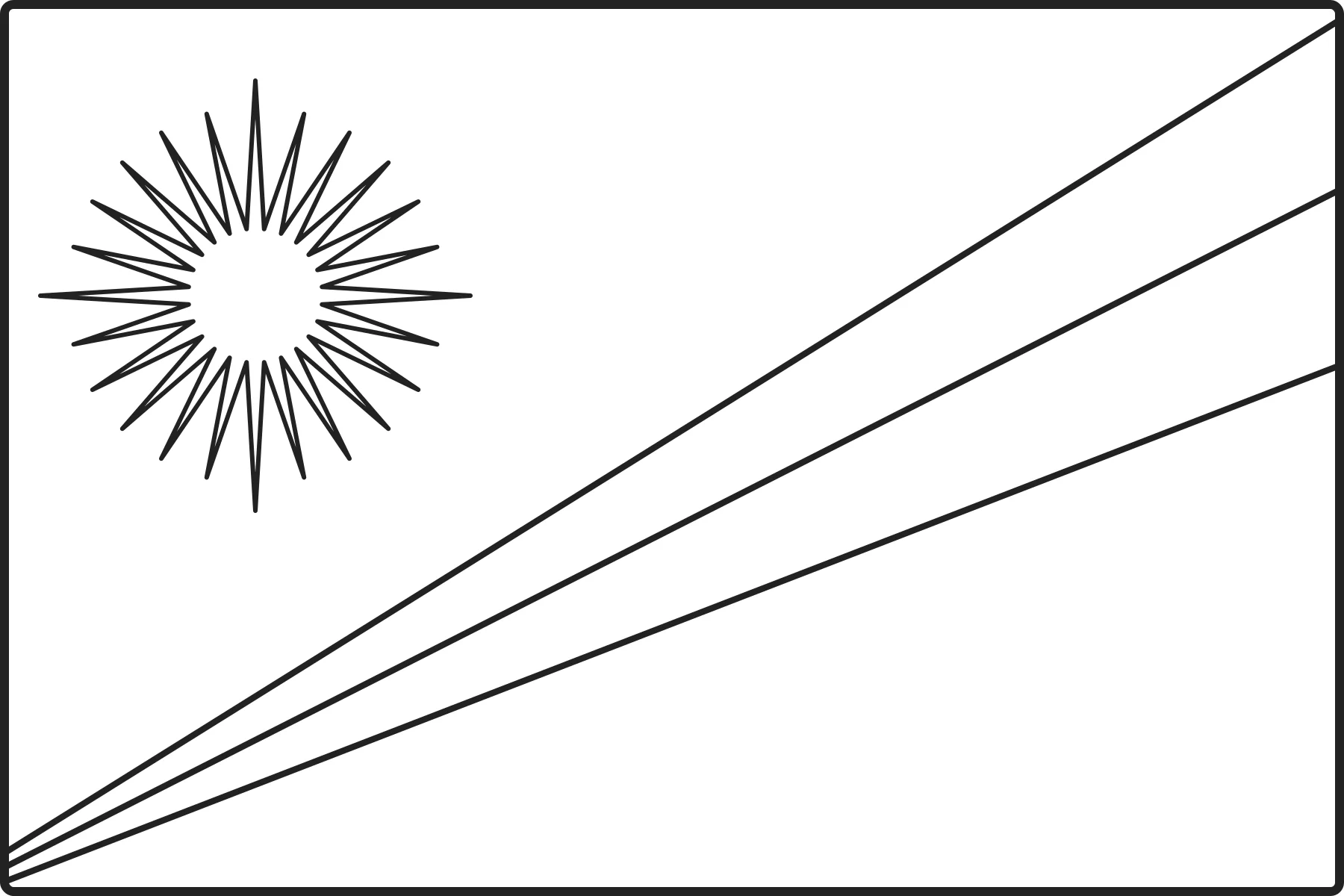 Free printable Marshall Islands flag colouring page outline