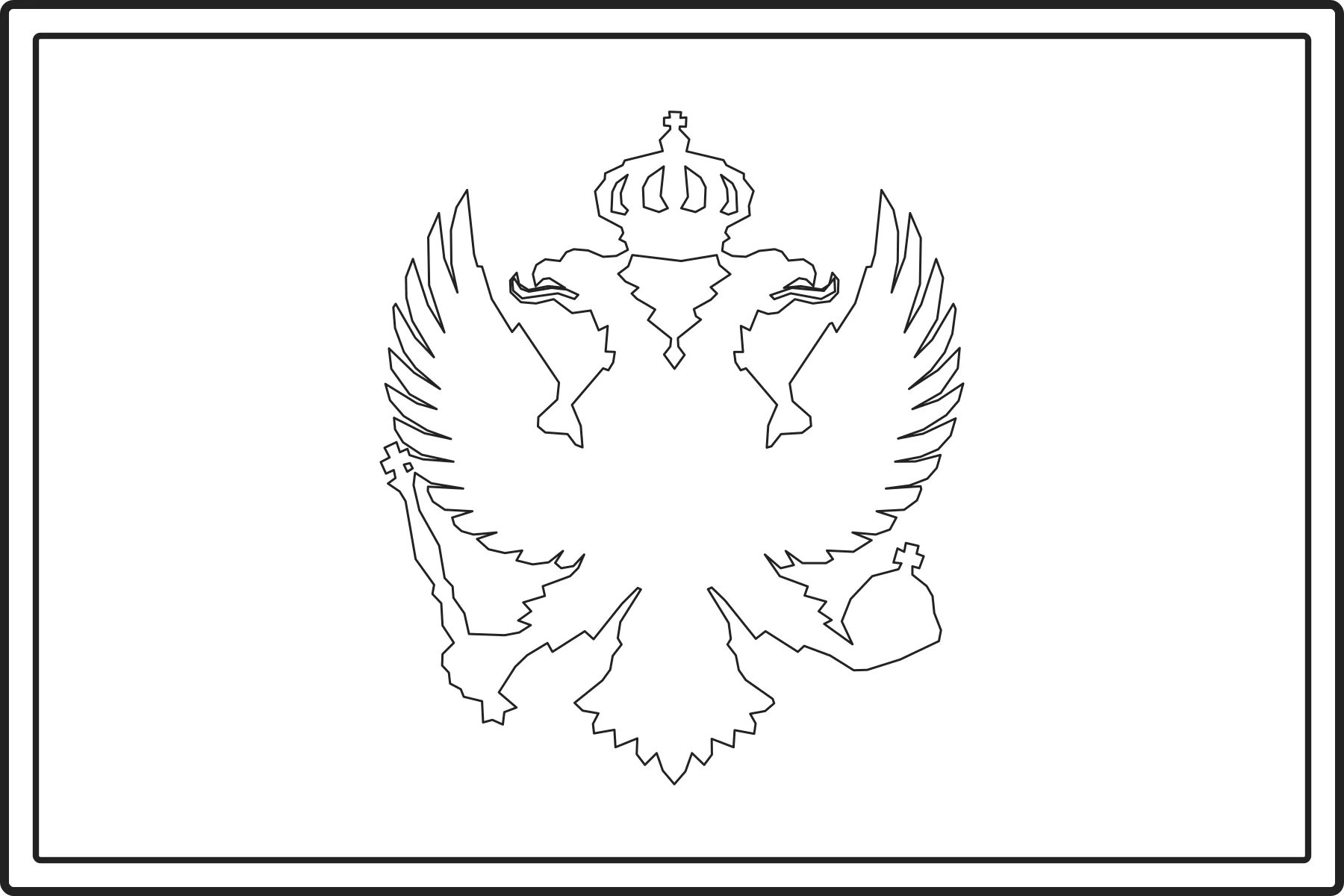 Free printable Montenegro flag colouring page outline