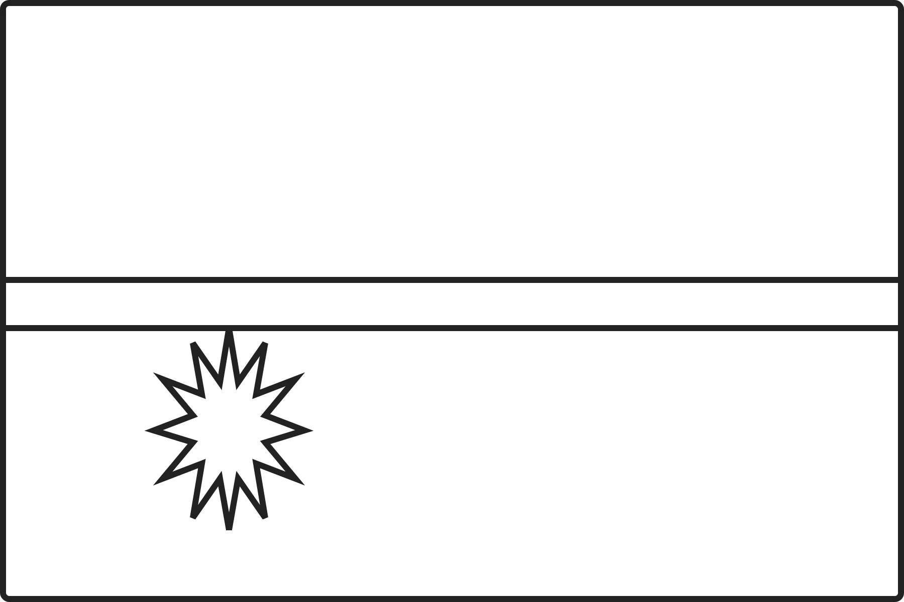 Free printable Nauru flag colouring page outline
