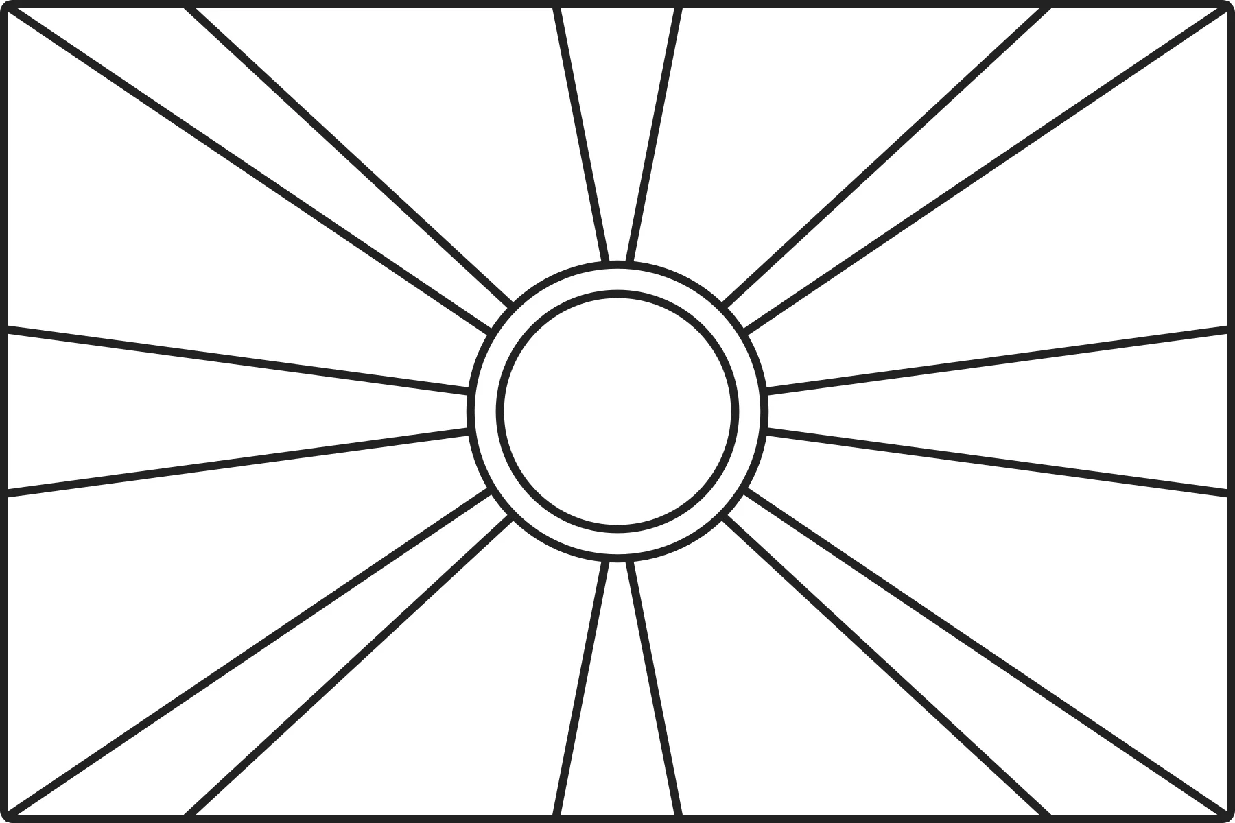 Free printable North Macedonia flag colouring page outline