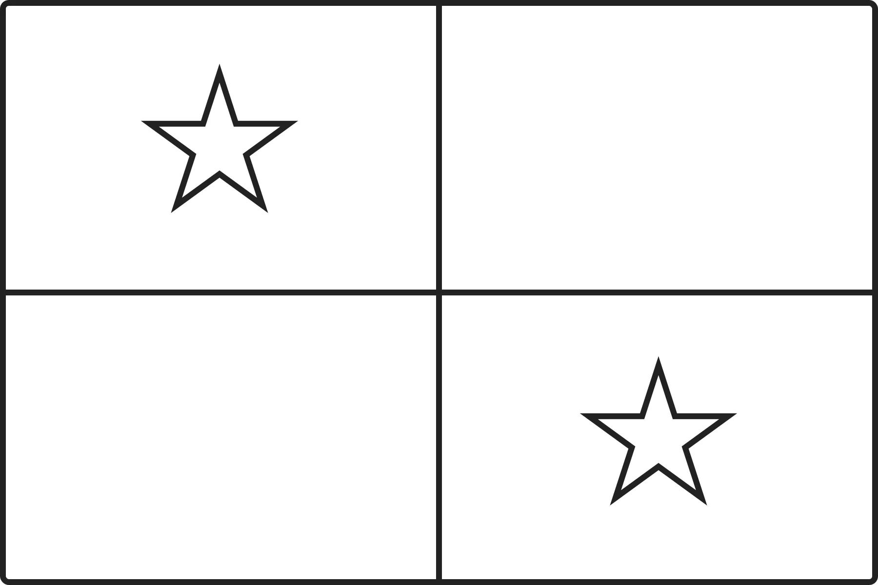 Free printable Panama flag colouring page outline