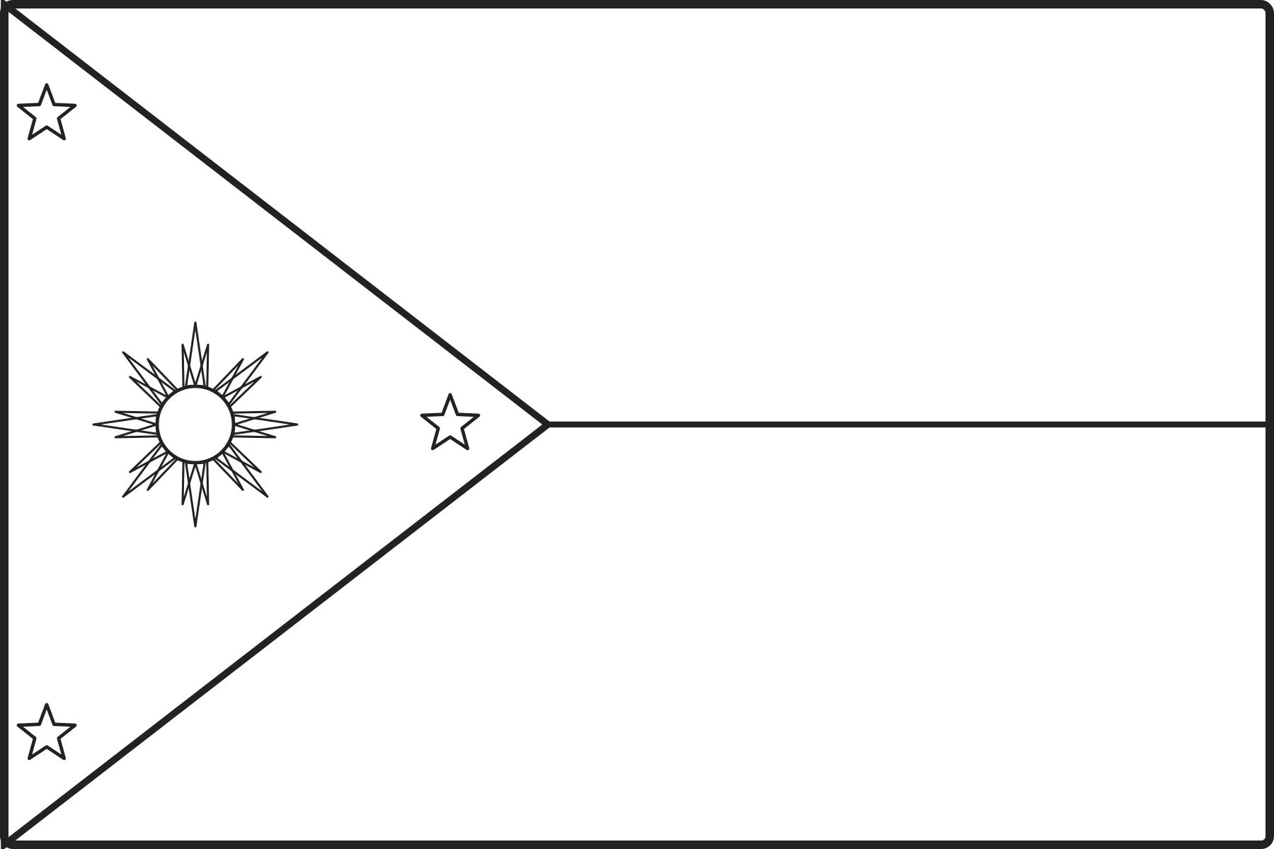 Free printable Philippines flag colouring page outline