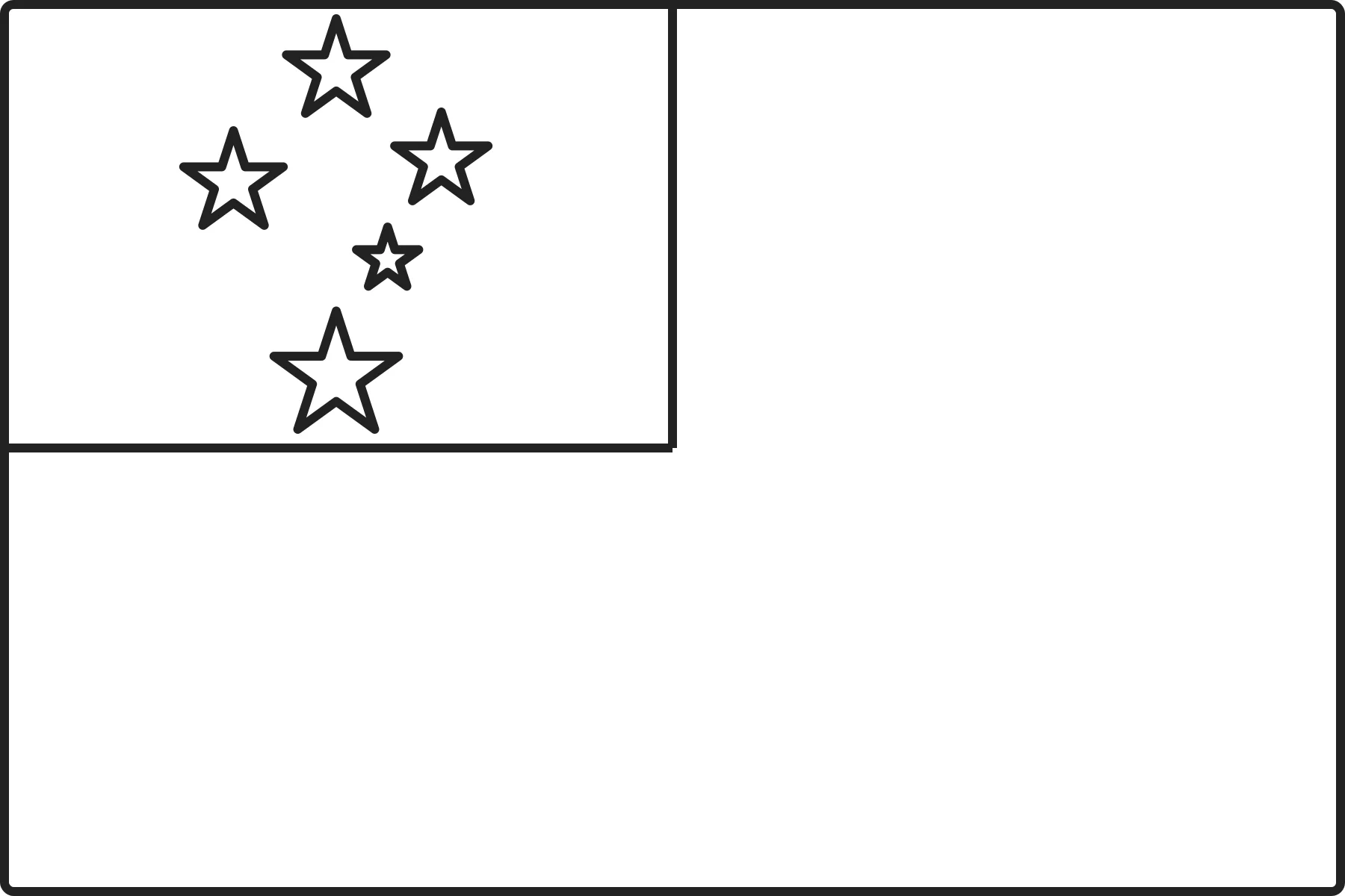 Free printable Samoa flag colouring page outline