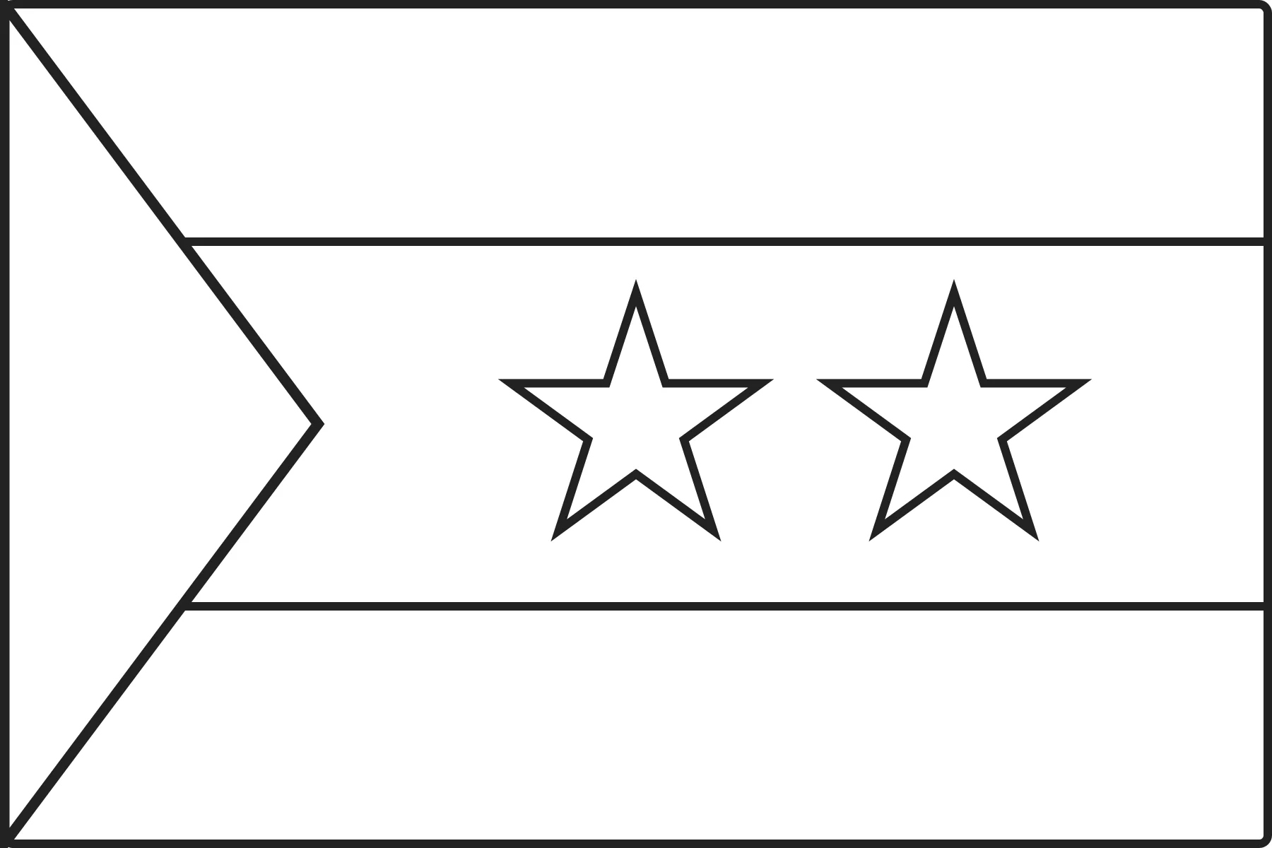 Free printable São Tomé and Príncipe flag colouring page outline