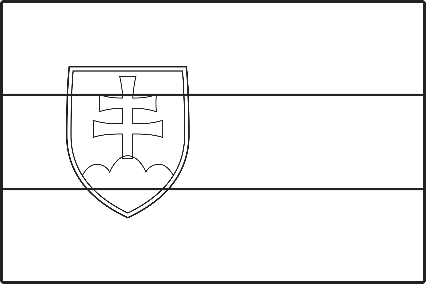 Free printable Slovakia flag colouring page outline