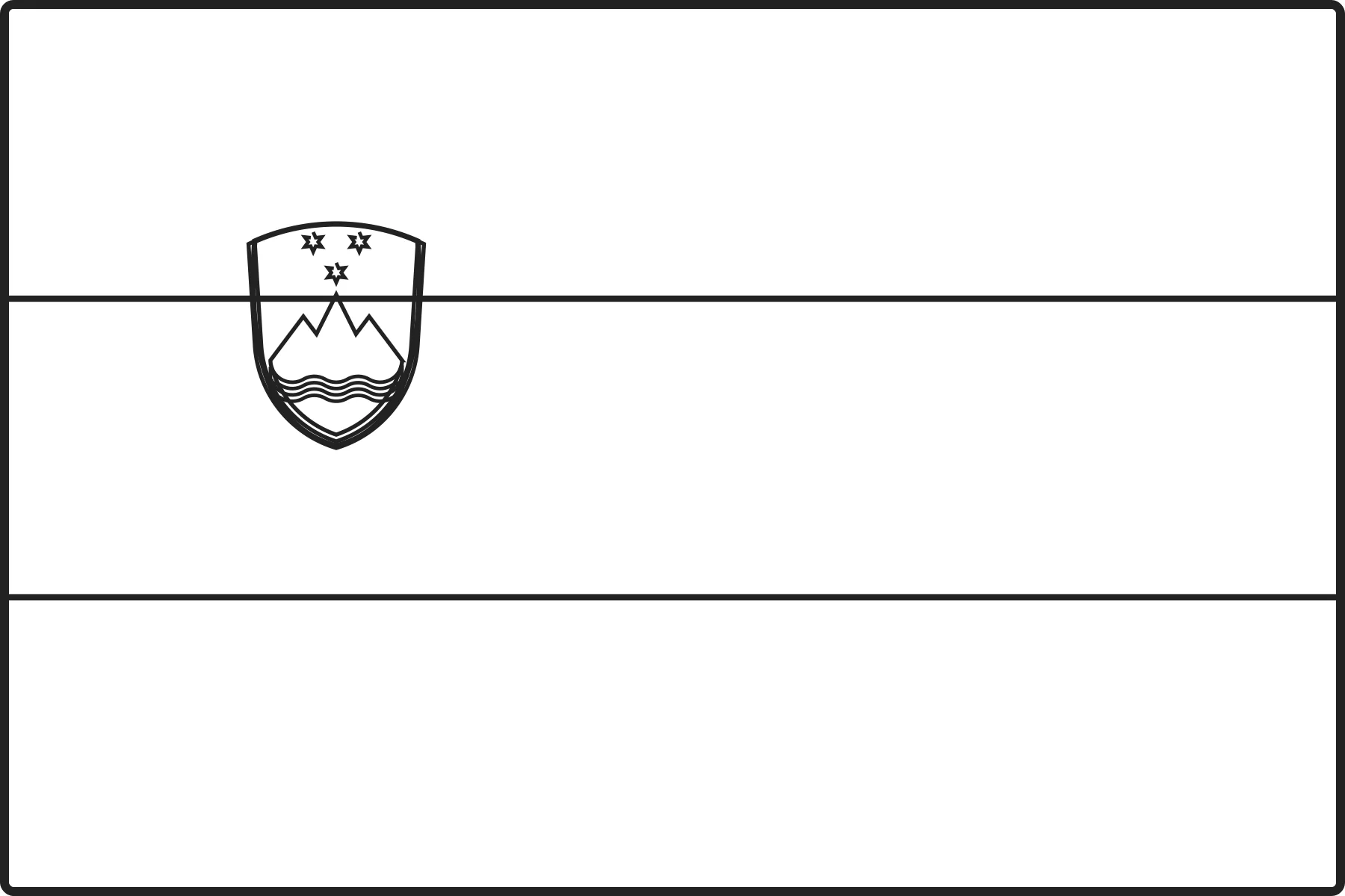 Free printable Slovenia flag colouring page outline