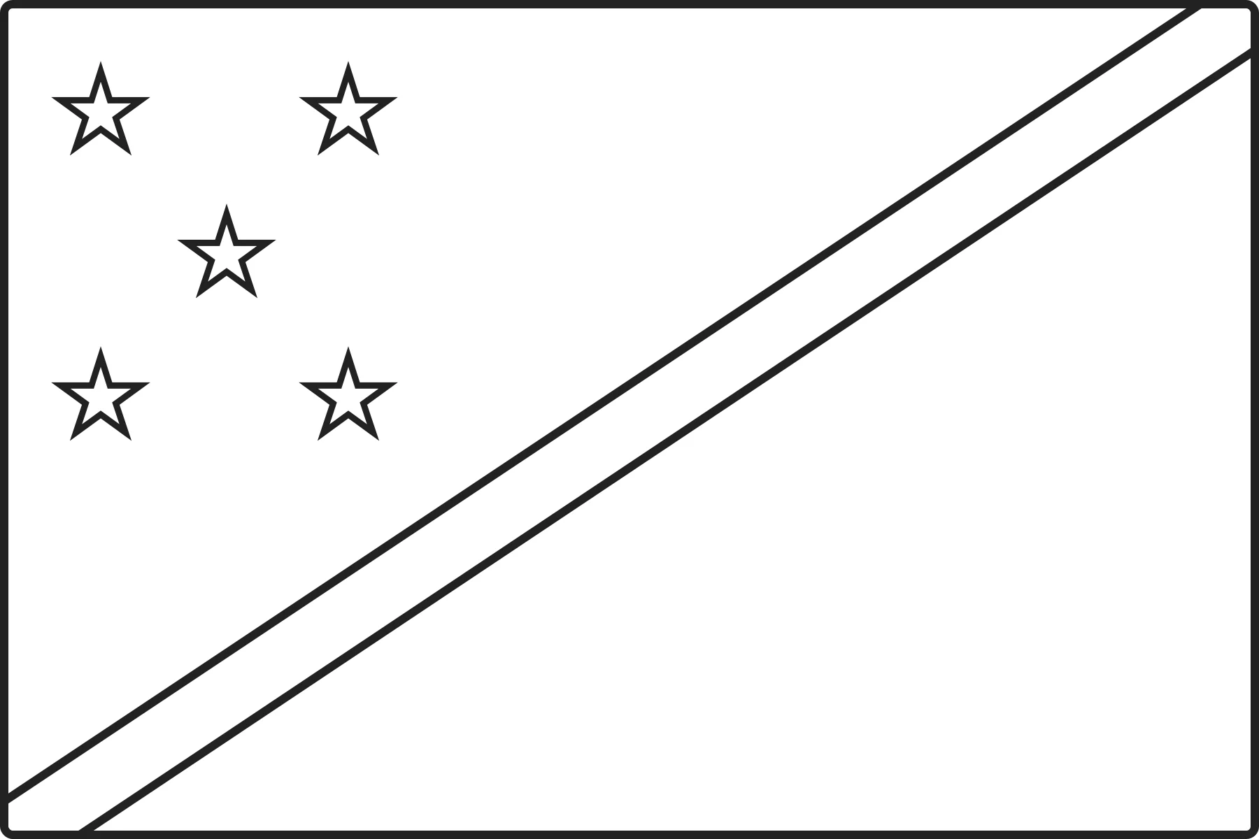 Free printable Solomon Islands flag colouring page outline