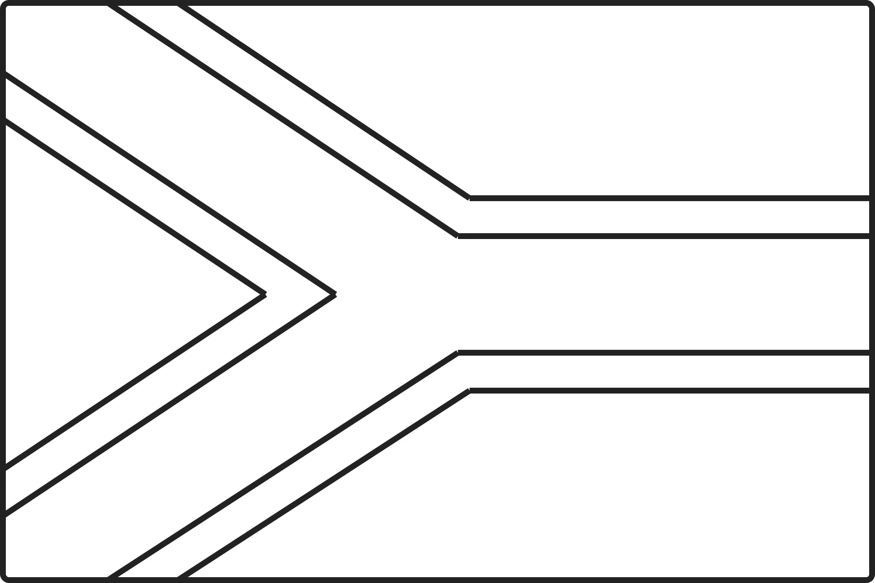 Free printable South Africa flag colouring page outline