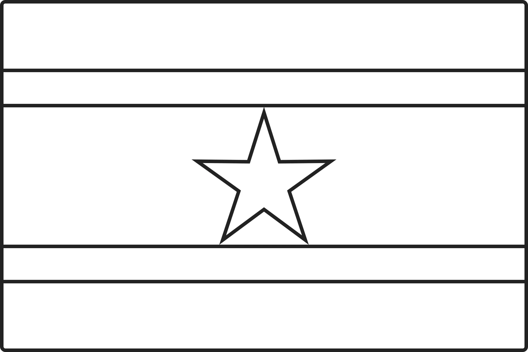 Free printable Suriname flag colouring page outline