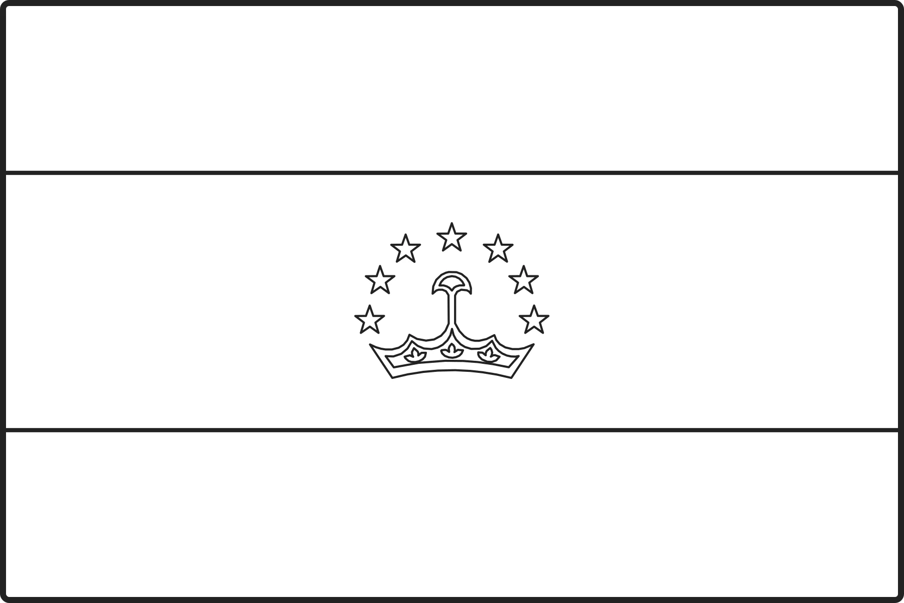 Free printable Tajikistan flag colouring page outline