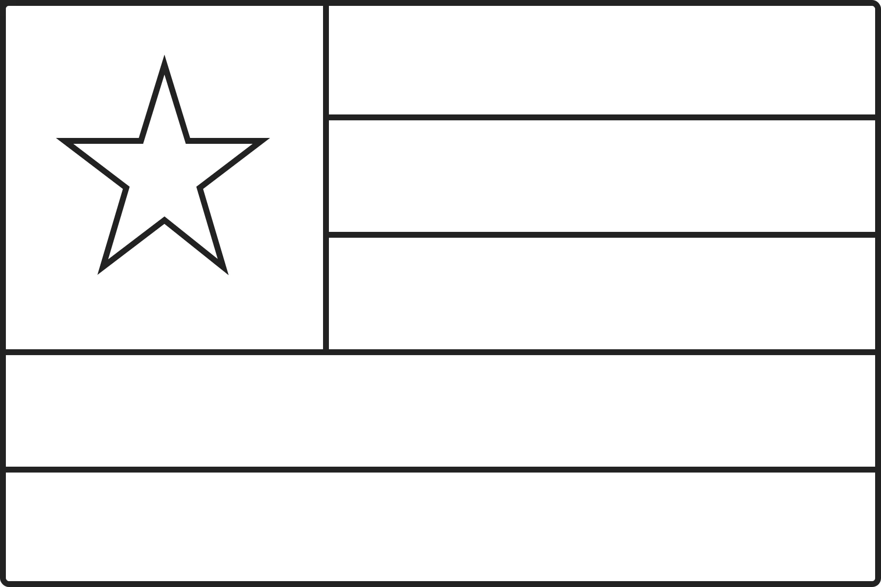Free printable Togo flag colouring page outline