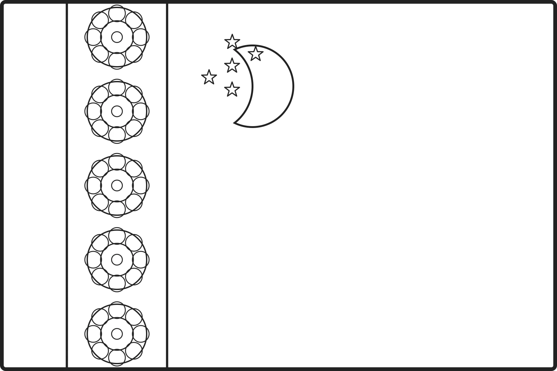 Free printable Turkmenistan flag colouring page outline