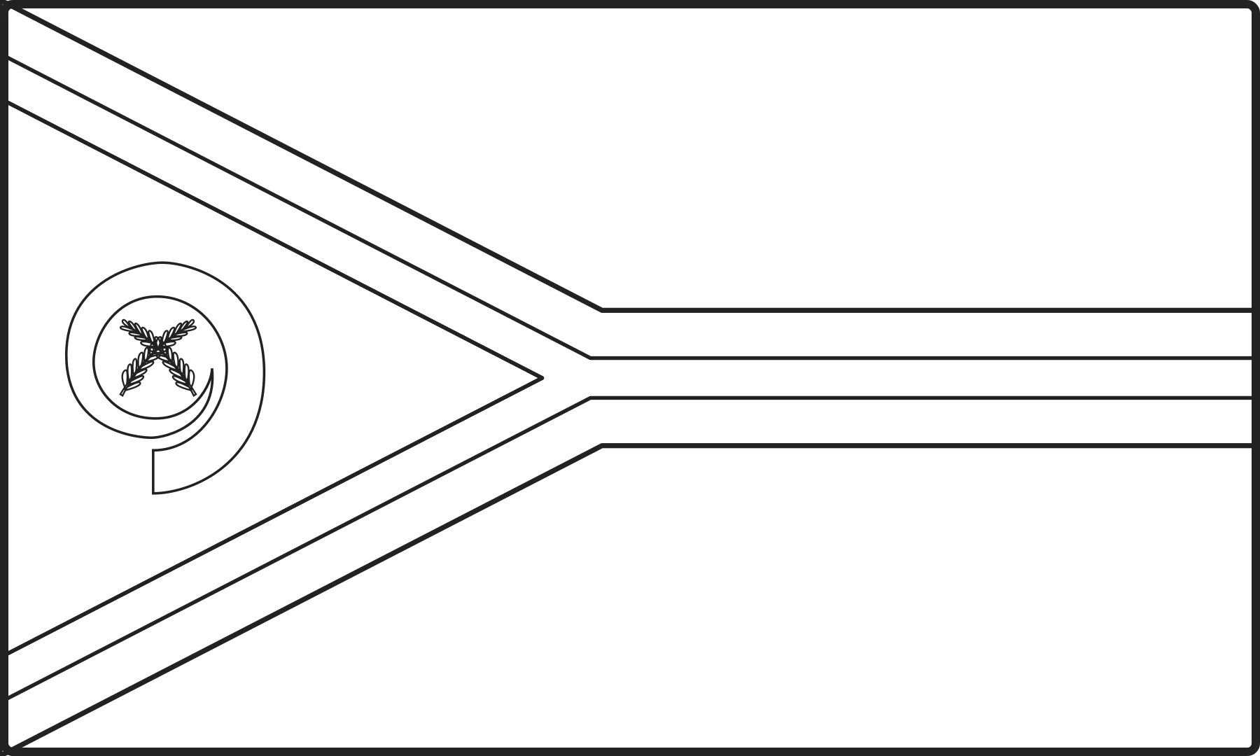 Free printable Vanuatu flag colouring page outline