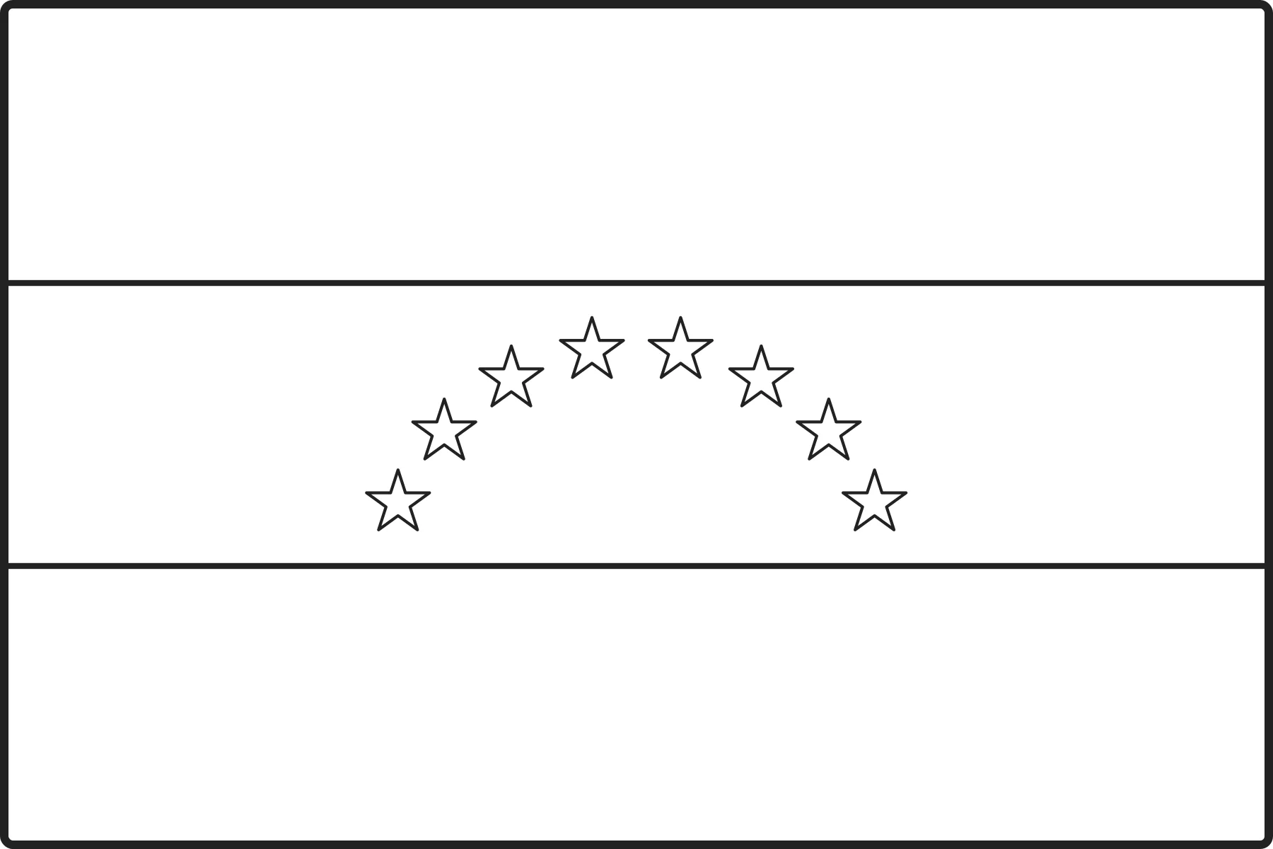 Free printable Venezuela flag colouring page outline