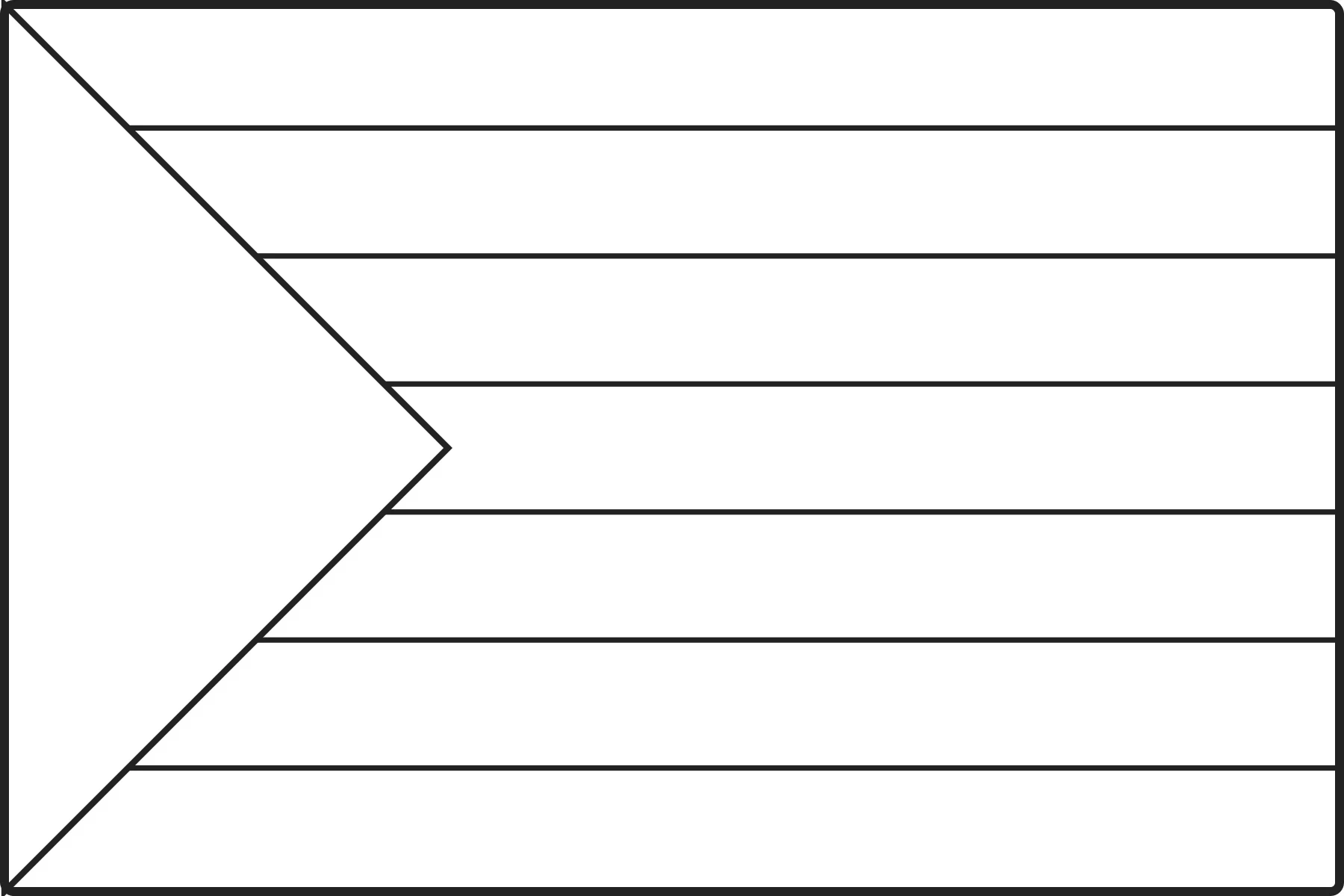 Free printable Zimbabwe flag colouring page outline